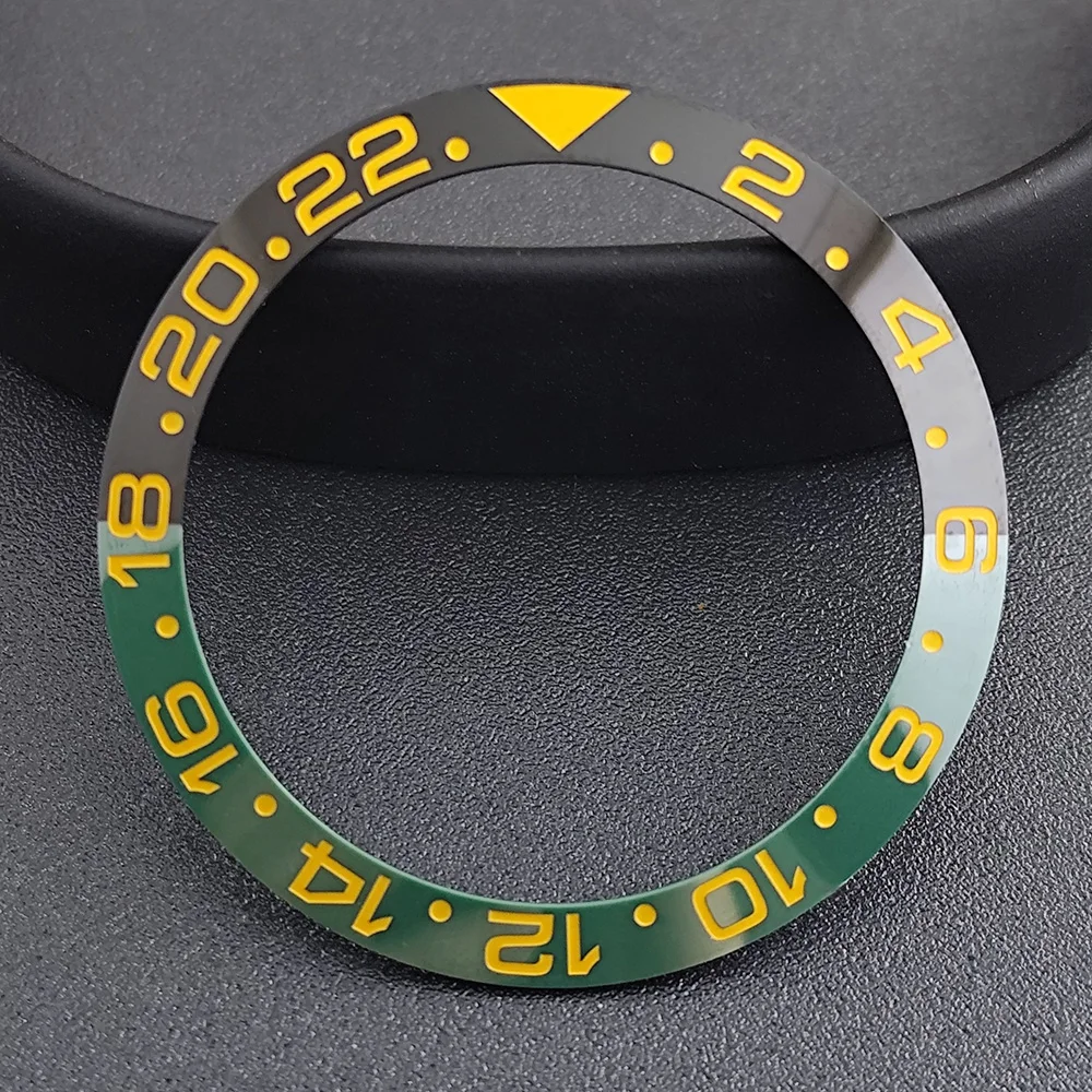 GMT ベゼル 38mm セラミックベゼル GMT ダイビングベゼル 40mm メンズ腕時計交換用セラミック/アルミニウムベゼルインサートに適合