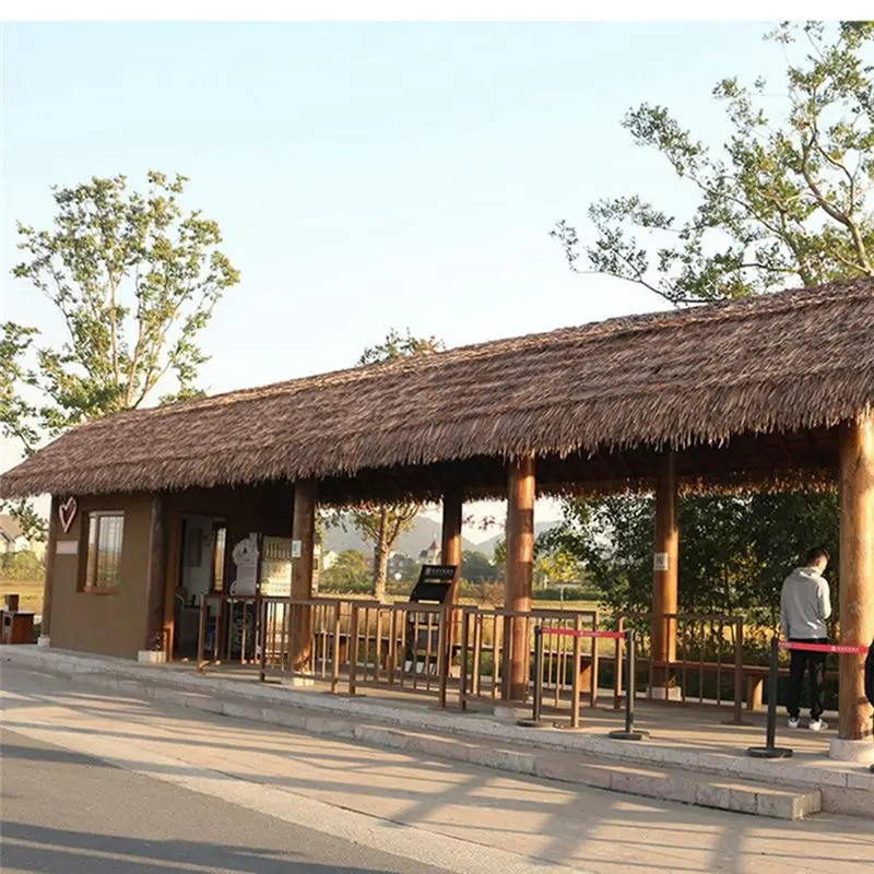 ABZT DIY Straw Roof Rug Decor Grass Mat Palm Thatch Roll Deck Decor Decorative Straw Roof Panels Shutters