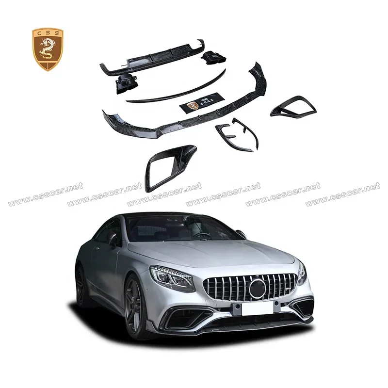 For Merc edes Bens S Class Coupe C217 S63 Bodykit Upgrade B Style Rear Front Air Intake Vent Rear Lip Exhaust Pipes Body Kit