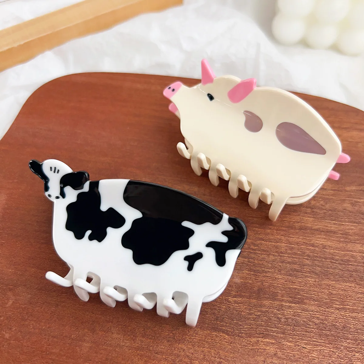 Interesting Hair Claws Animals Hair Claws Sweet and Cute Hair Clip Pig Hair Clip Cow Clip Accessories For Women