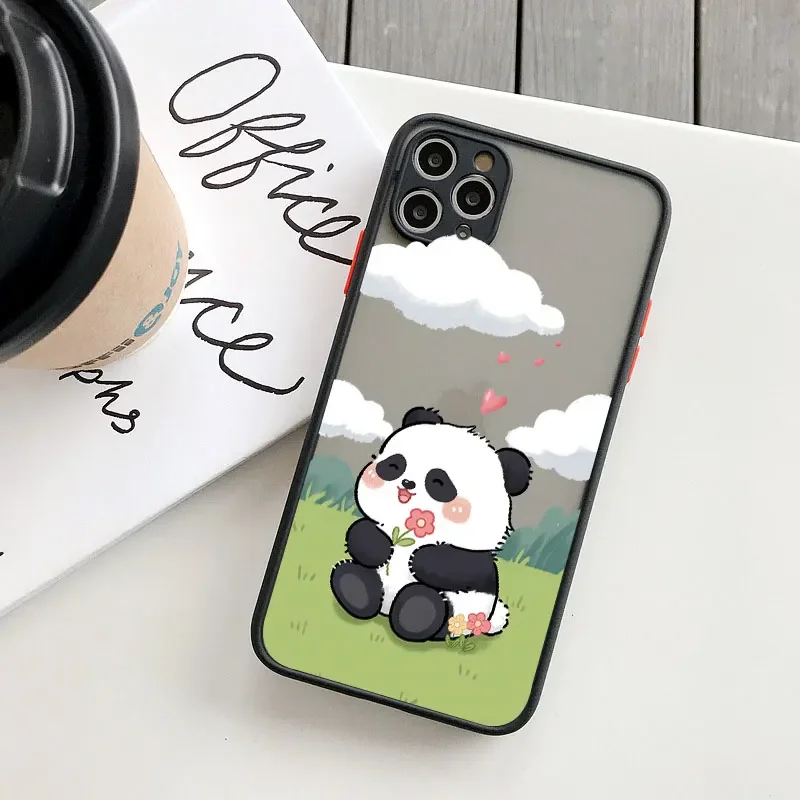 Cute Panda Climbing the Wall Phone Case For iPhone Case 16 15 14 13 12 11 Pro XR XS Max 7 8 Plus Shockproof Phone Y2K Girl Cover