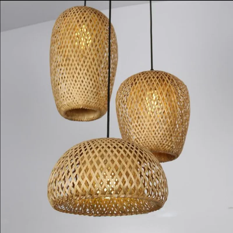 Bamboo Chinese Style Pendant Lamp Hight Quality Pendant Hand Make Lights Living Room Restaurant Dining Room Hanging Lighting Set view 4