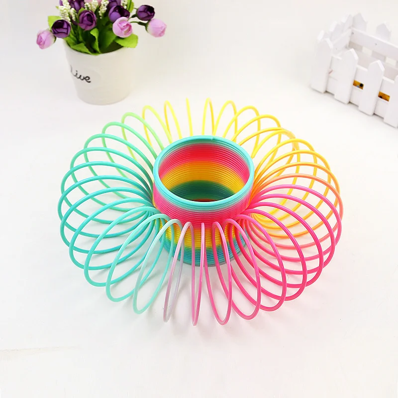 Rainbow Antistress Spring Coil Toys Plastic Folding Sport Game Child Funny Fashion Educational Fidget Toys Gift for Children Toy