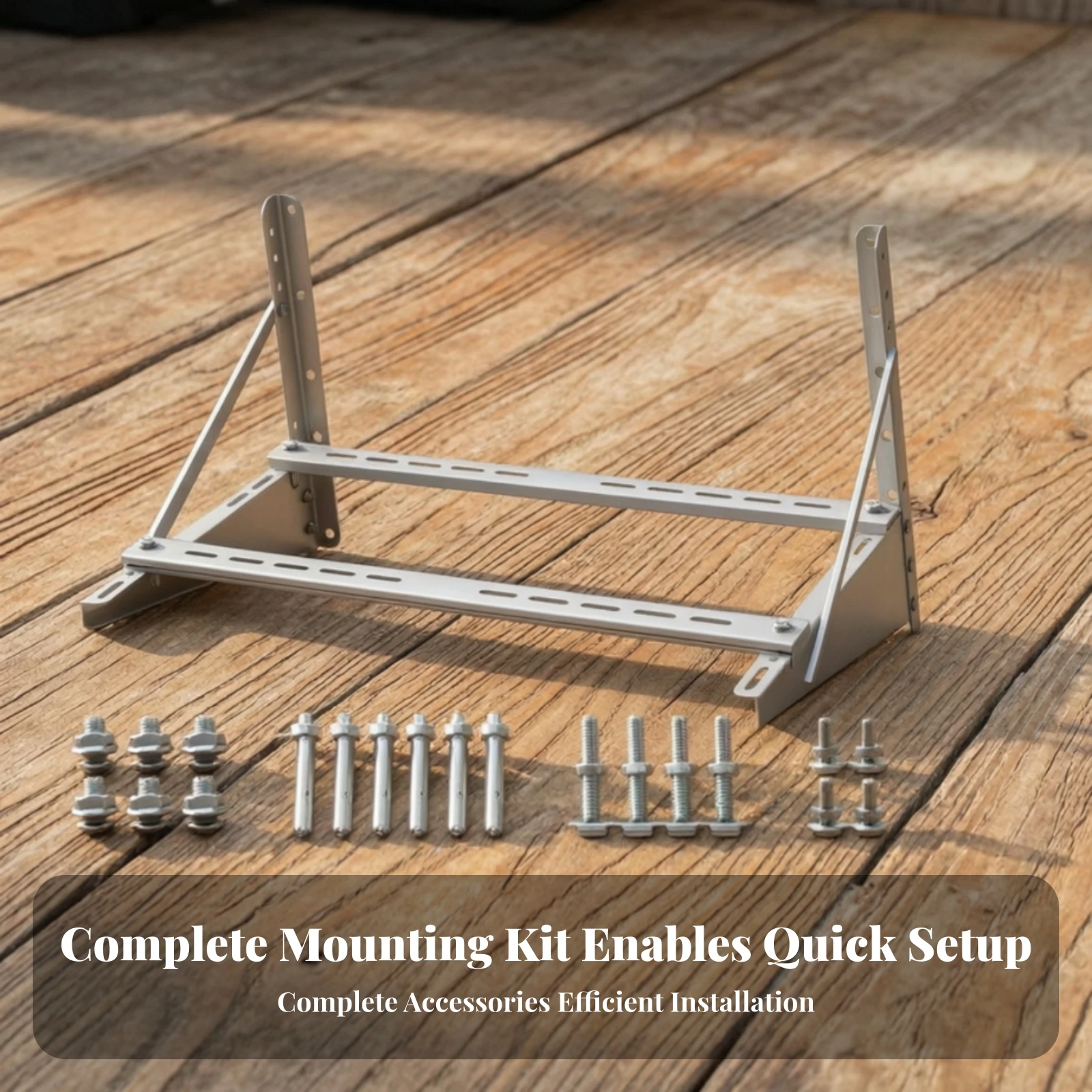 Condenser Bracket with Transverse Bar Stainless Steel Outdoor Unit Outdoor Unit Bracket Mounting System Heavy-Duty