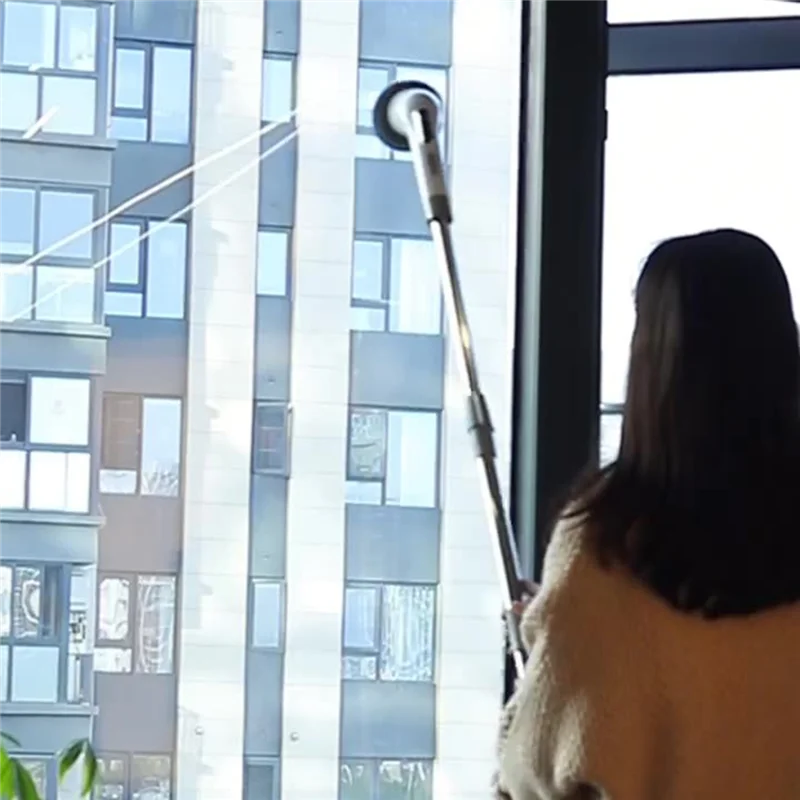 N02R-Spazzola per pulizia elettrica multifunzionale Lavapavimenti portatile telescopico con ricarica wireless a 9 teste per uso cucina e bagno