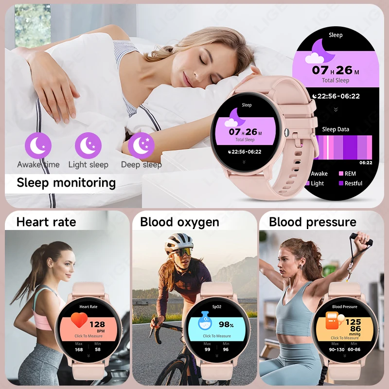 LIGE montre intelligente femmes hommes Bluetooth appel sport Fitness montres fréquence cardiaque moniteur de santé Smartwatch dames pour Android iOS nouveau