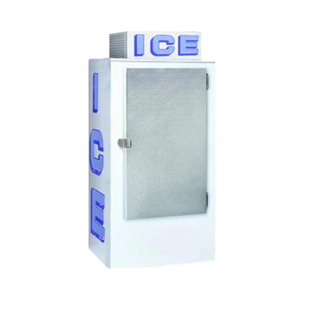 Bag Ice Storage Bin Indoor/outdoor/Ice Merchandiser , Ice Shop Equipment with Slant Front - Auto Defrost