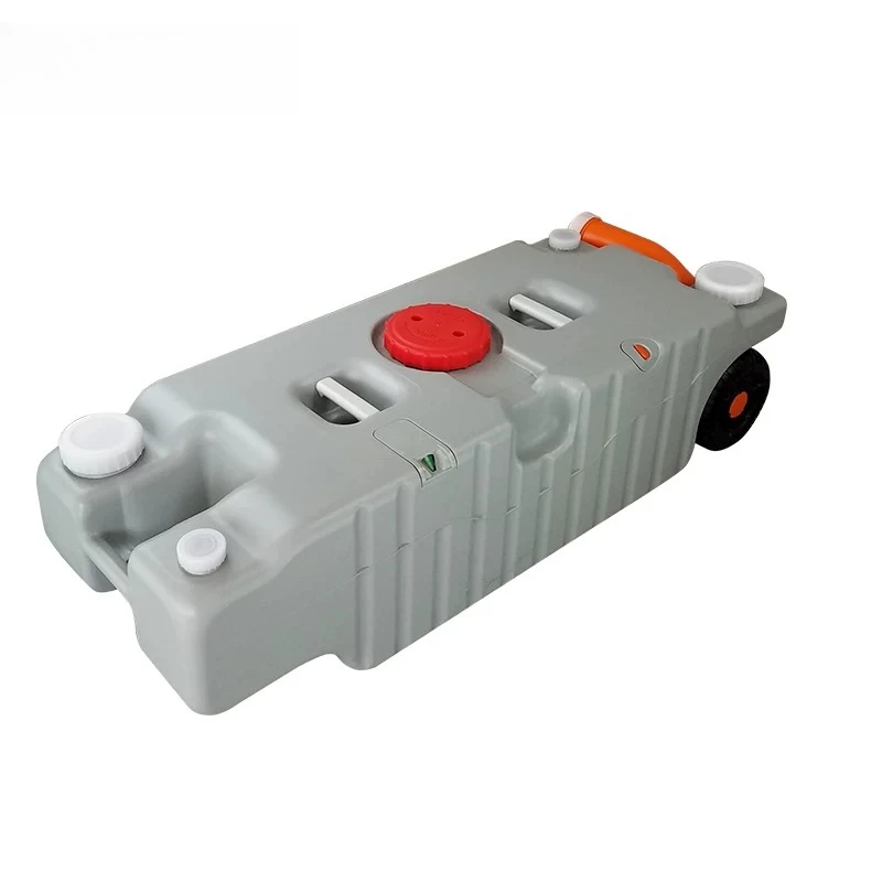 75L Portable RV Water Tank with Wheels, Folding Handle, Quick Drain & Fill, Trailer Caravan Fresh Water Container 1pcs