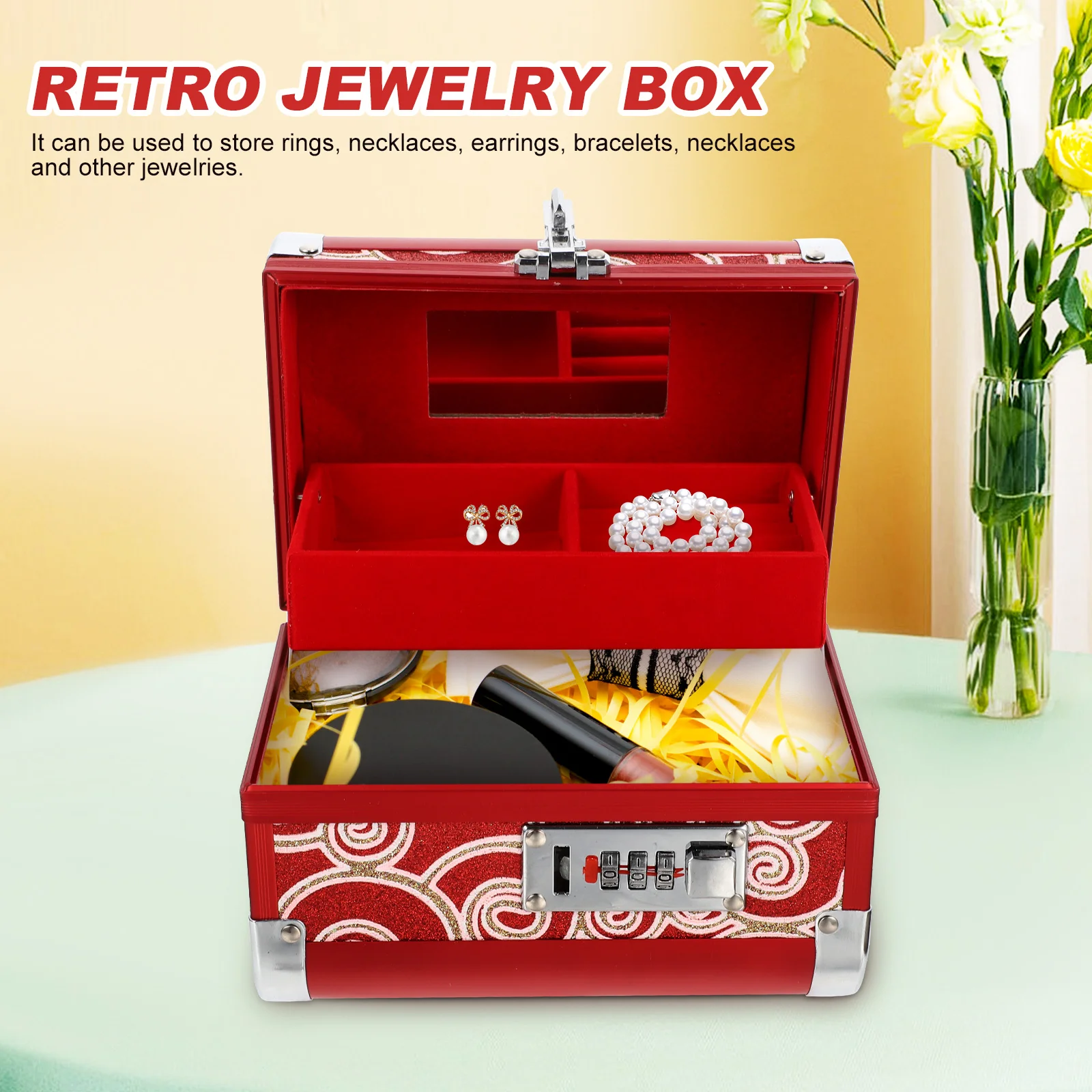 Wooden Jewelry Earring ganizer Treasure Container Storage Box For Home for Home Storage