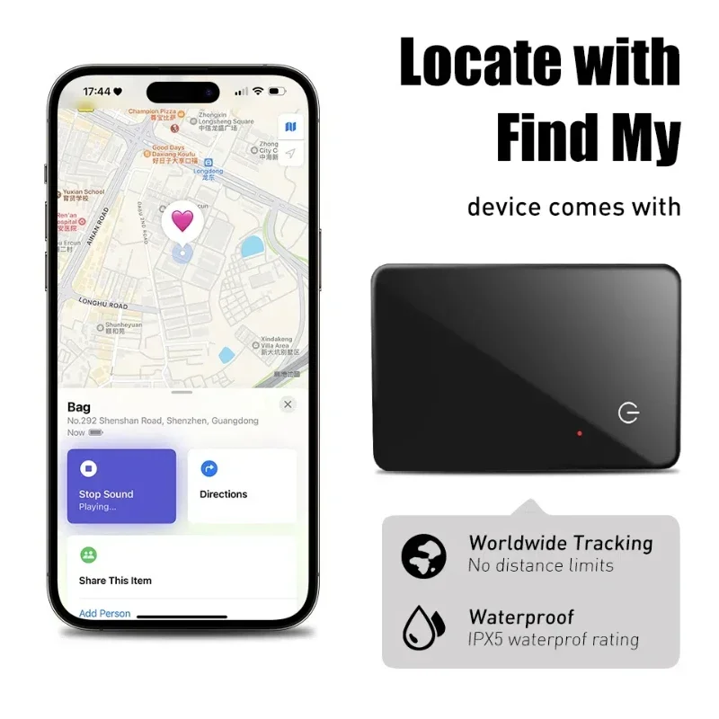 Xiaomi-Localisateur GPS sans fil, artefact de suivi des animaux de compagnie ITAG, adapté au localisateur mondial Apple, carte ultra-mince, anti-perte