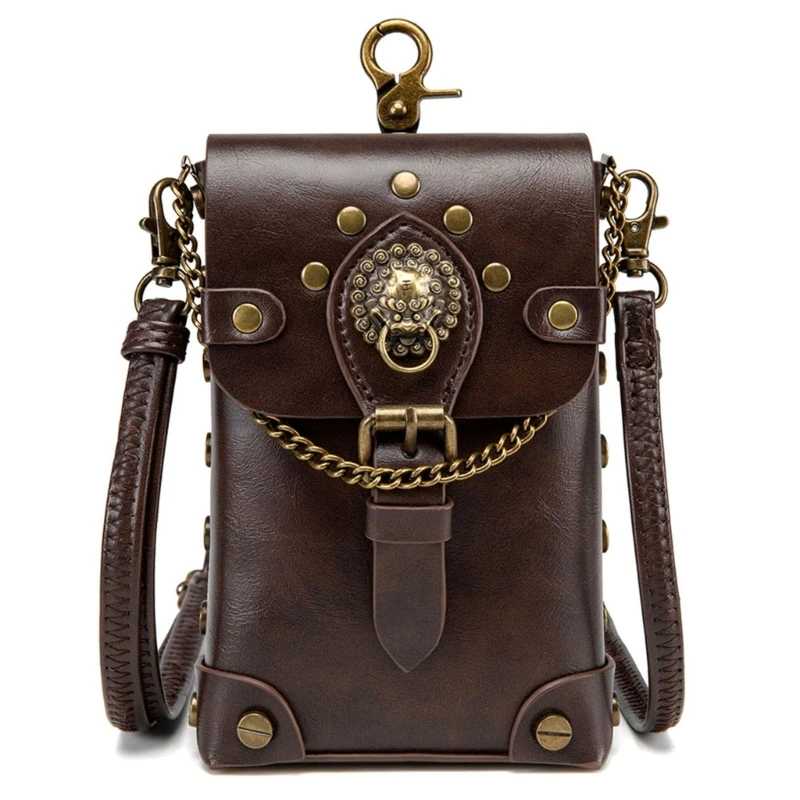 

A3PE Punk Ladies Crossbody Handbag Steampunk Design Shoulder Bags with Adjustable Strap for Travel and Shopping