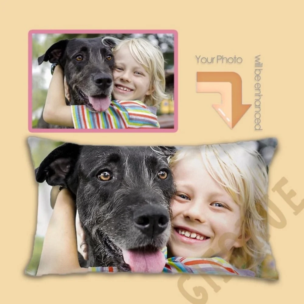 Personalized HD Photo Print Throw Pillow, Customizable Double Sided Picture Cushion with Zipper, Ultra Soft Plush Decor Pillow