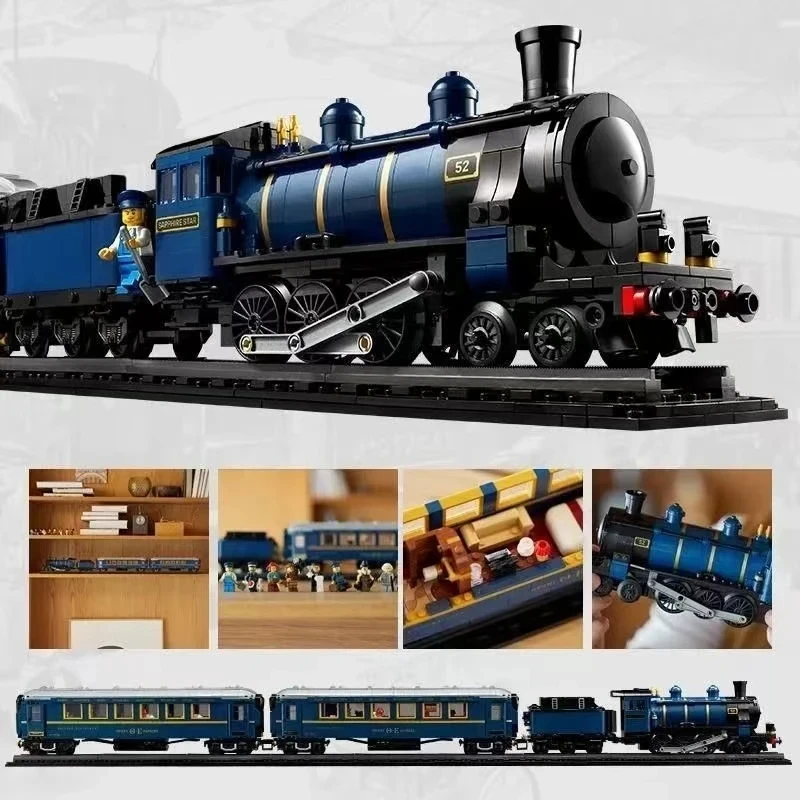 منتج جديد سلسلة إبداعية أورينت اكسبرس 21344 محرك بخاري كبير قطار بوي تجميع اللبنات لعبة نموذج هدية