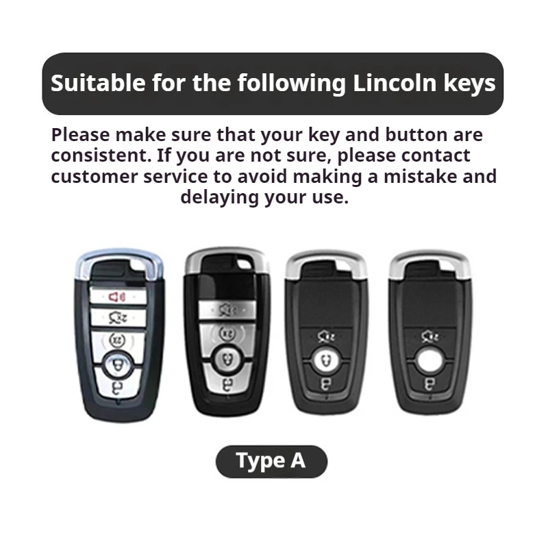 Alloy Car Key Cover Case for Lincoln Continental MKC MKZ MKX Navigator Z Nautilus Aviator Corsair 2017 2018 2019 2022 Keychain