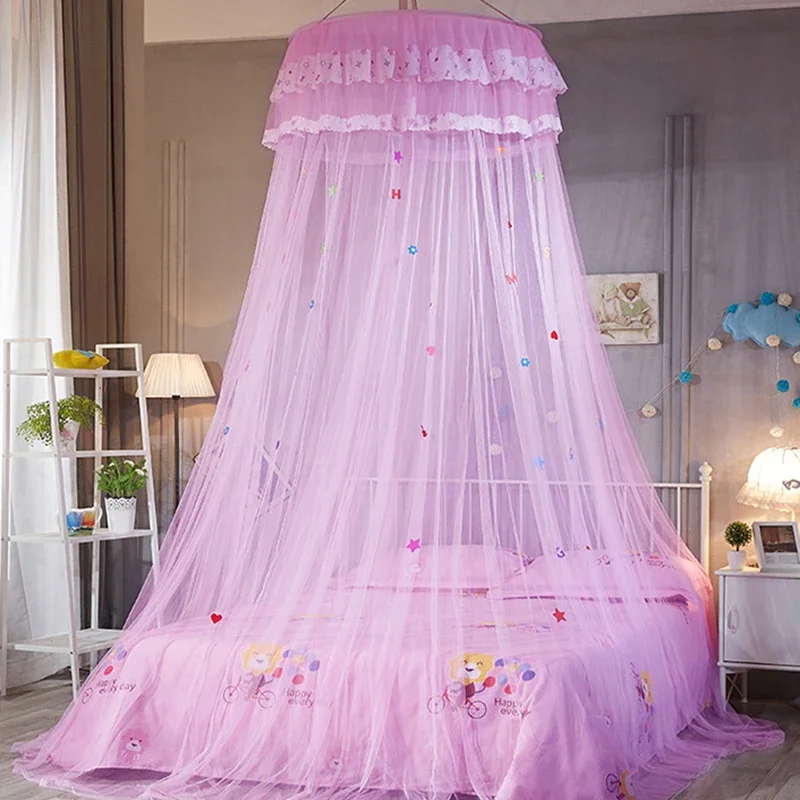 

Bed Canopy Bed Canopy Mosquito Net Bed Lace Dome Net Bedding with Elegant Ruffle Lace Girls and Baby