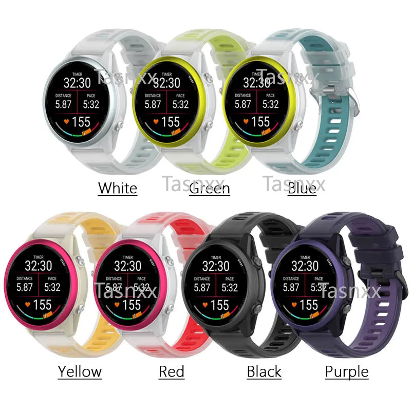 ل Garmin Forerunner 570 165 158 265 255 245 55 لون الحلوى هلام ساعة سيليكون حزام ماتي شفافة حزام الإصدار معصمه