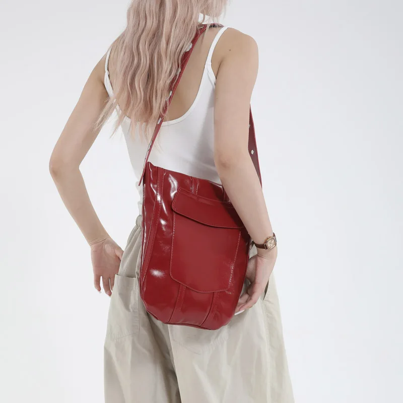 

Сумка-ведро из натуральной кожи 2025 года, ниша для женщин, уникальная сумка через плечо с тыквой, через плечо с бусинами