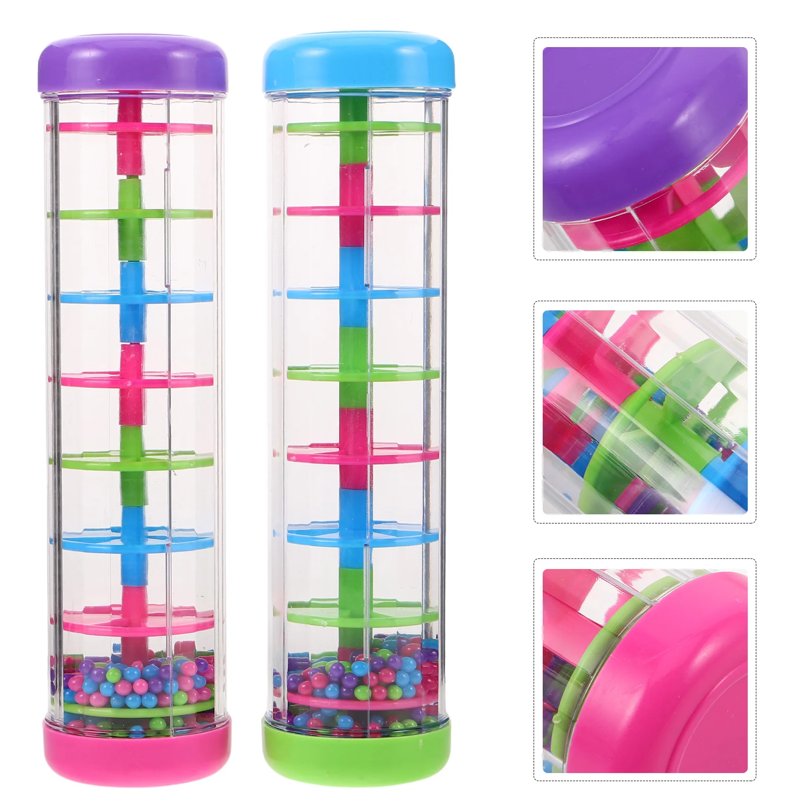 

2Pcs Rain Stick Sensory Musical Instrument Tube Early Learning Rain Sound Maker for Infant Cognitive Development