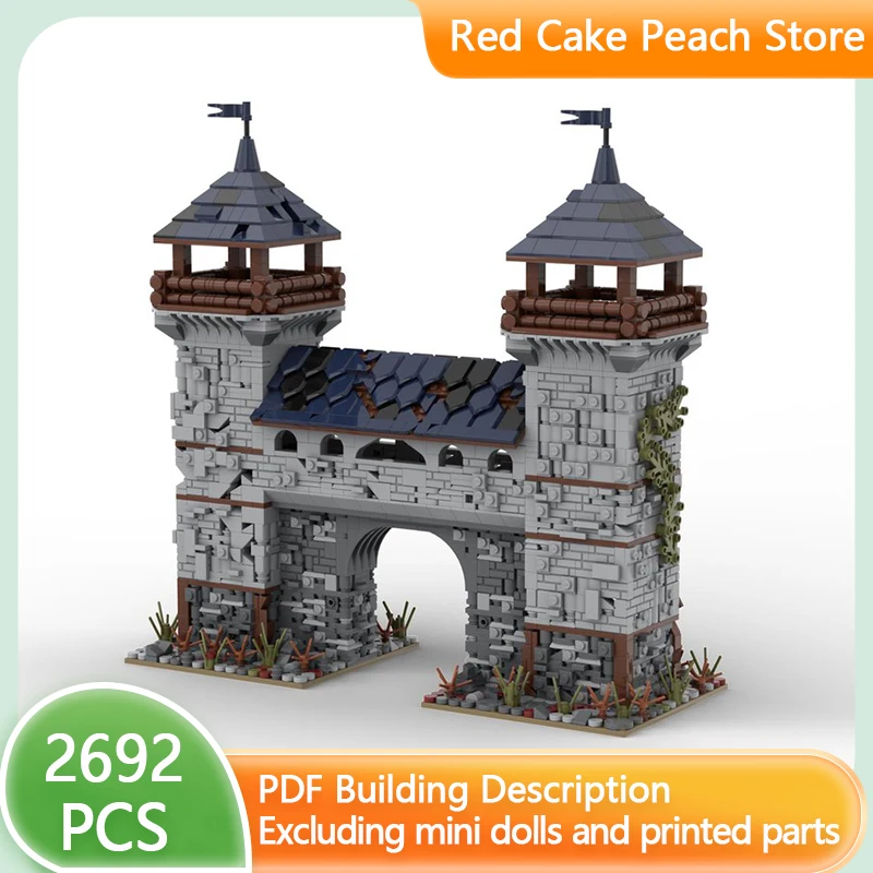 Medieval Castle Model MOC Building Bricks Military Guard Outpost Modular Technology Gifts Holiday Assemble Children Toys Suit