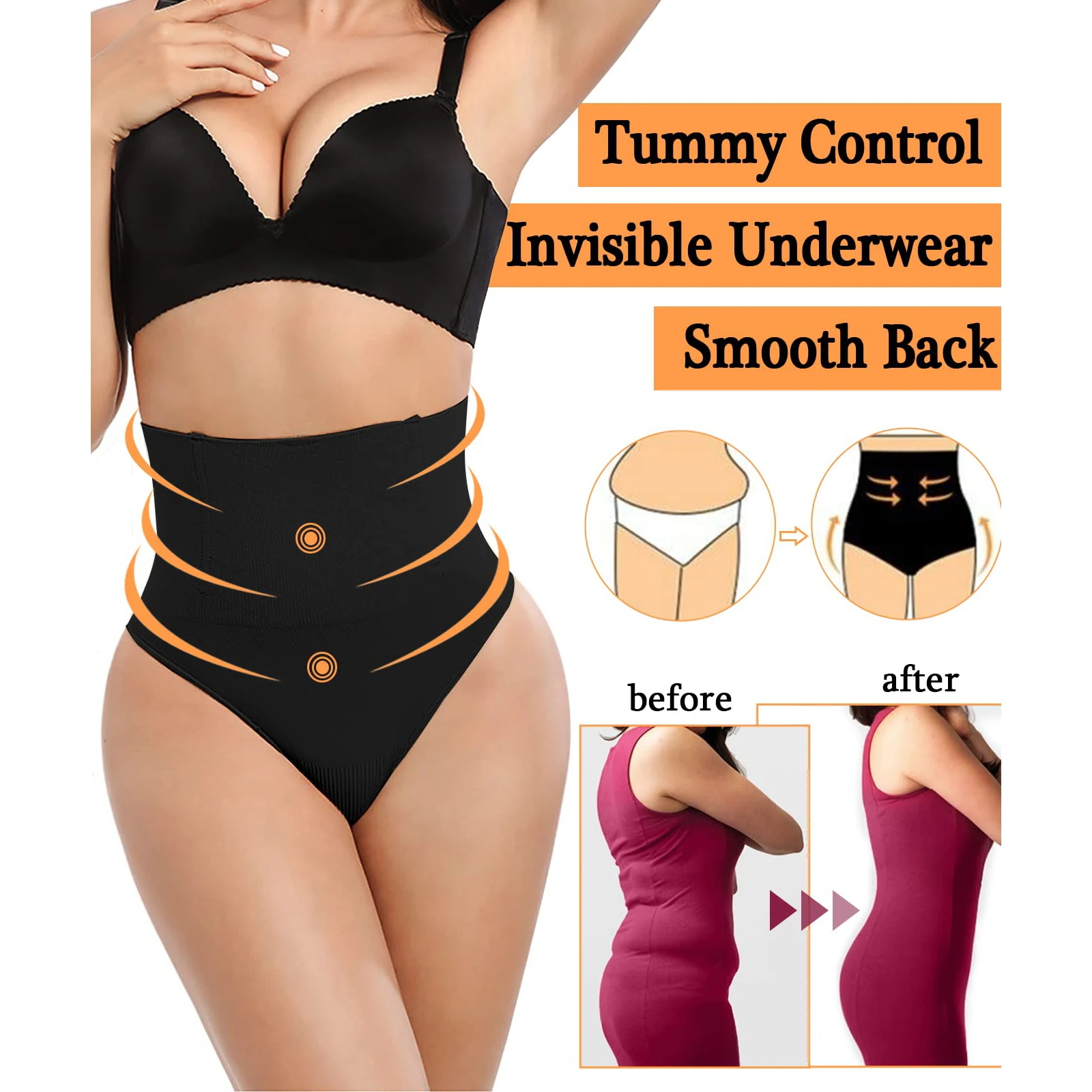 Tanga moldeador de cintura alta para mujer, bragas de Control de barriga, ropa interior adelgazante, entrenador de cintura, moldeador de glúteos