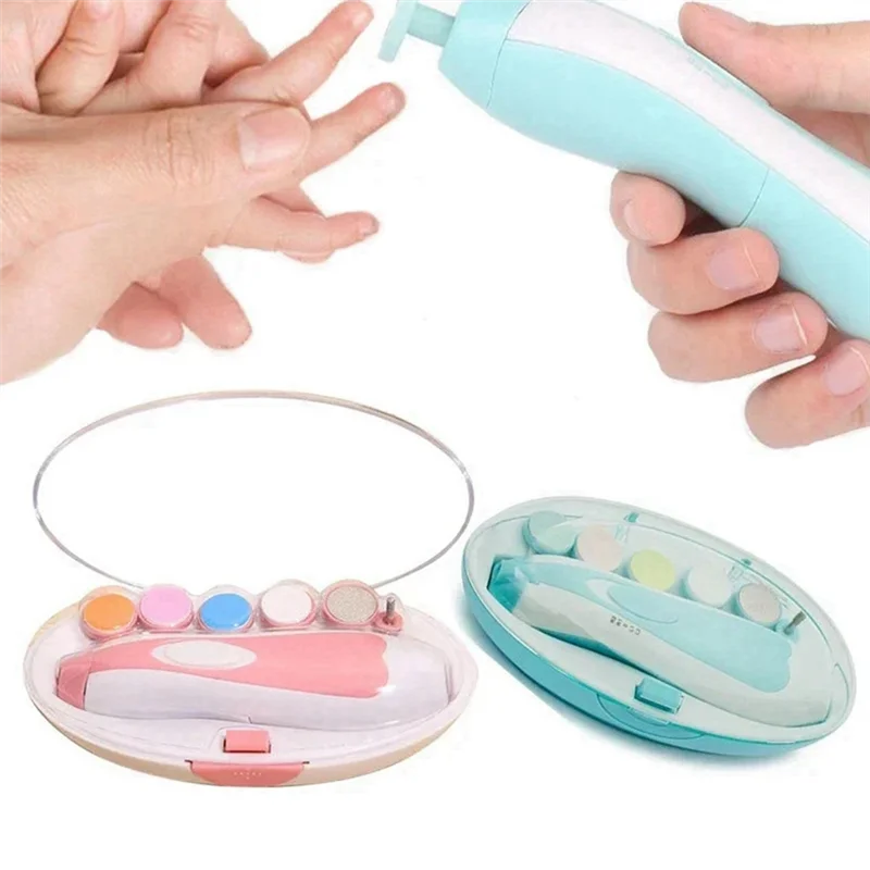 A47F-2Pcs Pulidor de uñas eléctrico Pulidor de uñas Cortauñas de enfermería Pulidor de uñas, sin batería