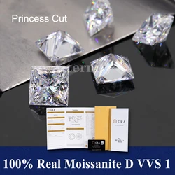 D Color Super White Moissanite Diamond Round / Oval / Pear / Radiant / Emerald / Heart / Princess / Cushion / Asscher Shape GRA