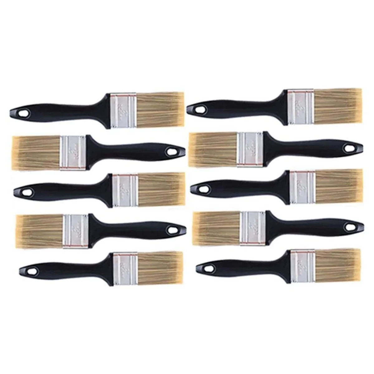 AT13 10 Pieces 2 Inch Paint Brush,Flat Paint Brushes Professional Paint Tools with Treated Plastic Handle for DIY Paint