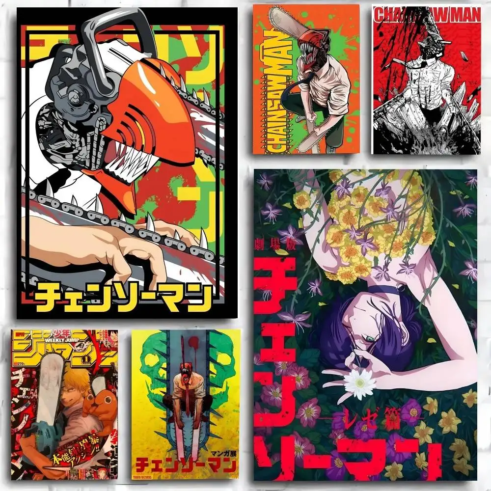 Japanischer Anime Manga Chainsaw Man Poster Kunstdruck im Anime-Stil, Heimdekoration, ideales Geschenk, perfekte Raumdekoration