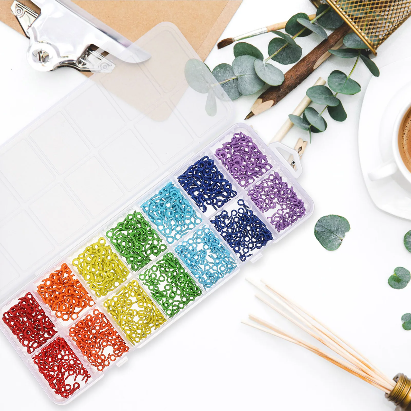 المسمار العين دبوس معدني صغير ملون DIY بها بنفسك الحرف اليدوية صنع المجوهرات قلادة سوار أقراط مشاريع عيون المسمار الصغيرة ،