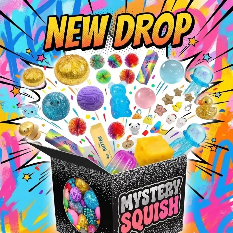Mystery Box Blind Bag - 100+ Pcs Assorted Squishy Figures Blind