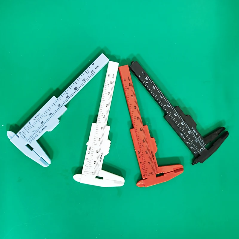 LY 0-80mm 0.5mm Vernier Caliper Double Scale Plastic Measuring Student Mini Tool Ruler DIY Model Making