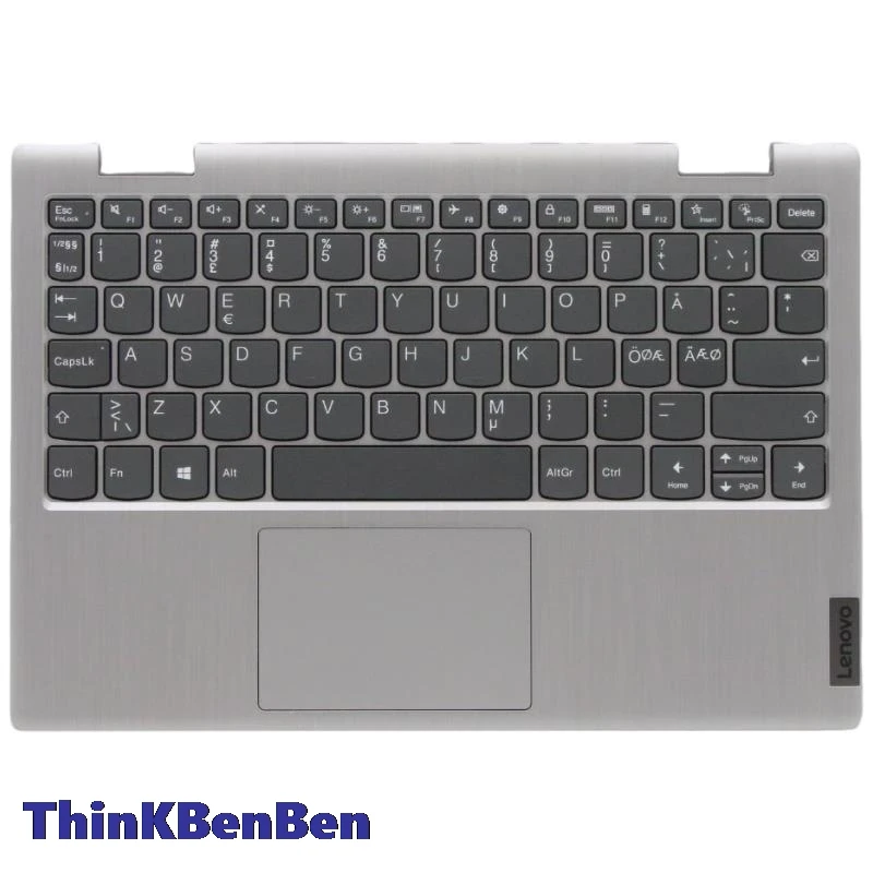 NDC Nordic Platinum Grey Keyboard Upper Case Palmrest Shell Cover For Lenovo Ideapad Flex 3 11 11IGL05 11AGL05 5CB0X56505