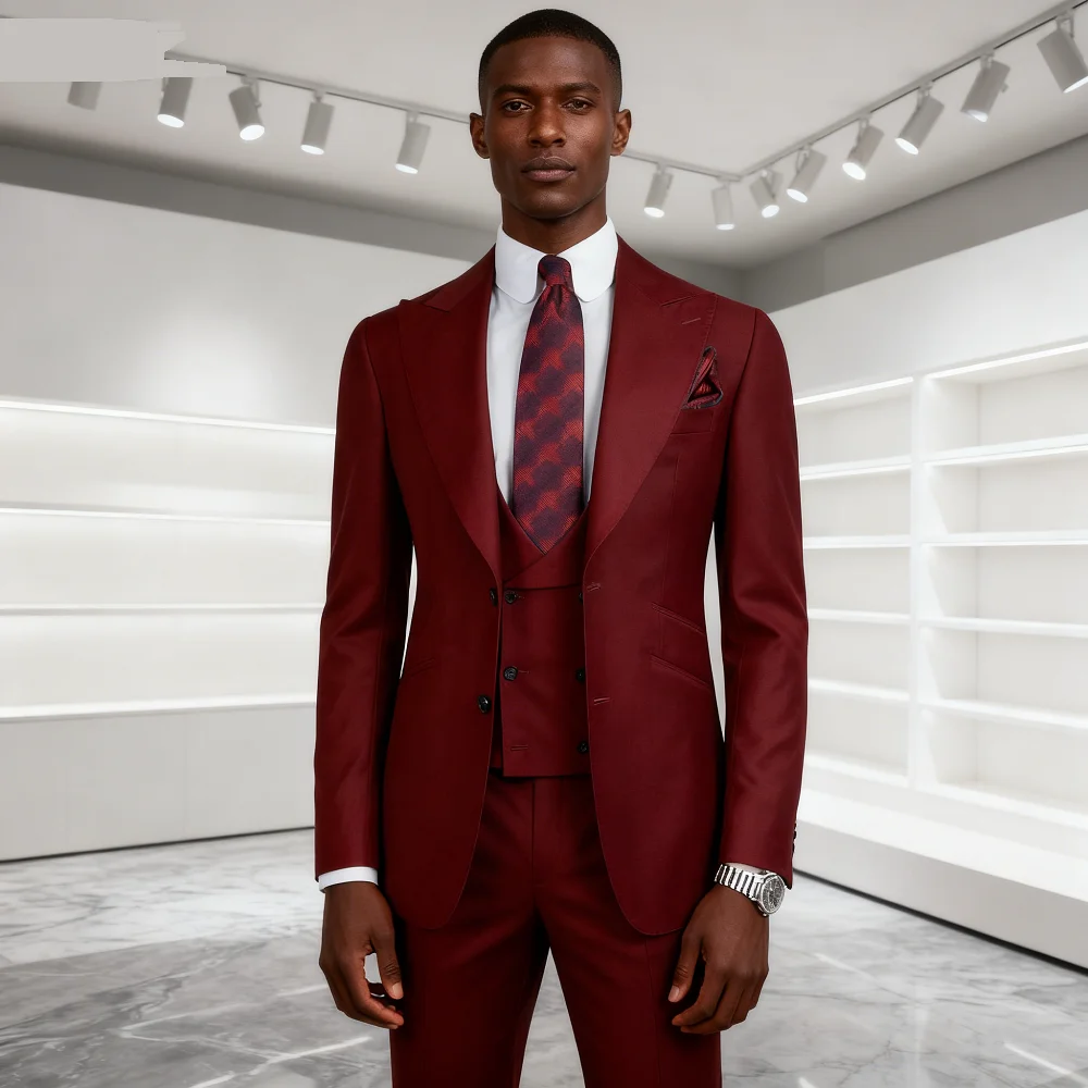 

Men's 3 Piece Solid White Tuxedo Jacket with Lapel And Pocket for Birthday Wedding Office Work Jacket