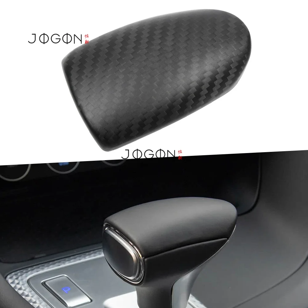 ل Genesis G70 2018 2019 2020 2021-2025 ألياف الكربون سيارة الداخلية مركز والعتاد التحول رئيس مقبض غطاء ملصق اكسسوارات الكسوة