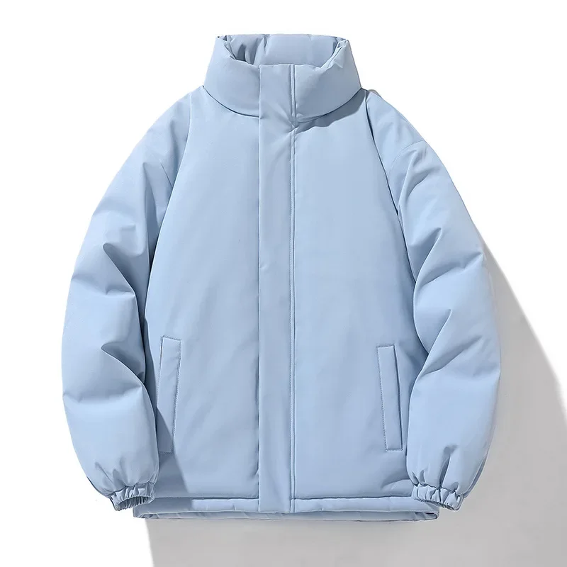 冬パーカー男性無地厚いスタンドカラーファッション若々しい活力暖かいジャケット男性ルーズストリート生き抜くコート男