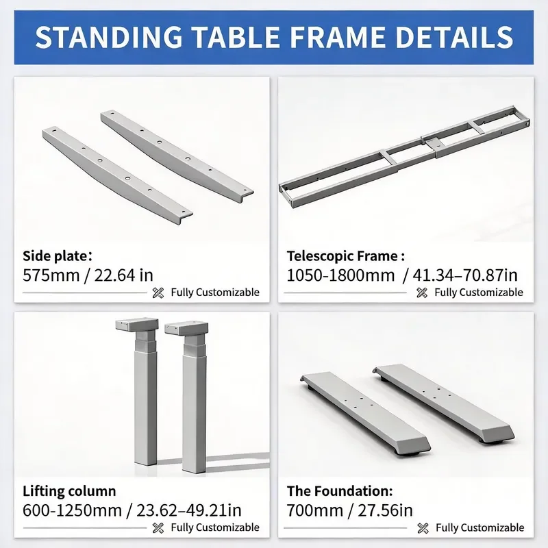Dual Motor Electric Standing Desk Frame Height Adjustable Sit Stand Workstation Office Computer Table Furniture