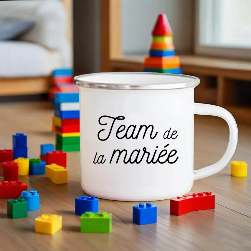 

Team De La Mariée Print Mug Creative Bridal Shower Party Coffee Mugs Bridesmaid Drink Dessert Wine Cup Maid of Honor Cups Gifts