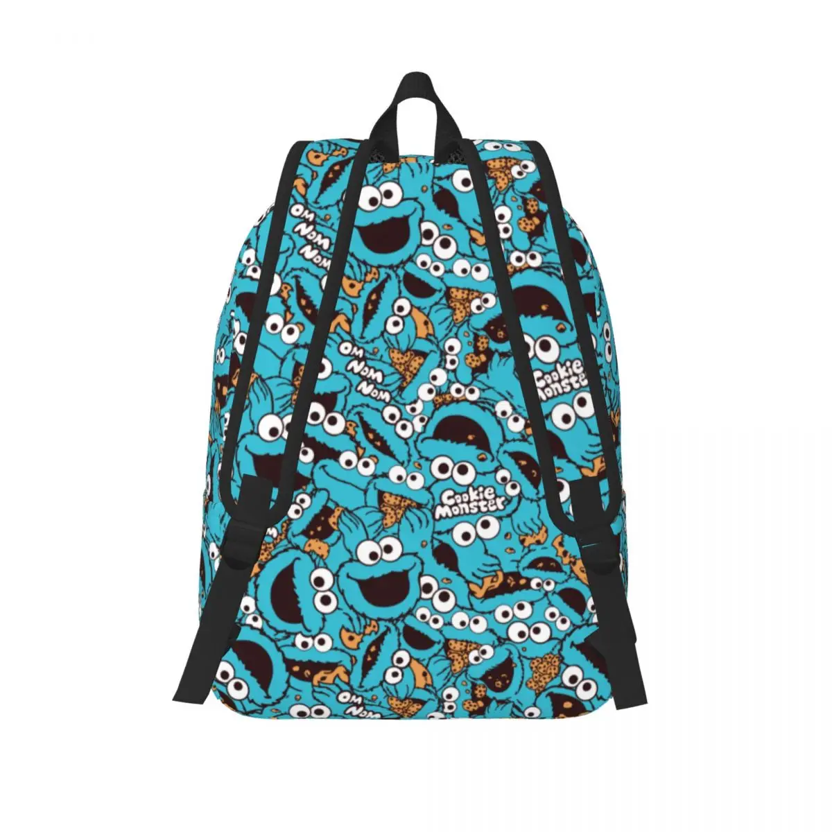 Cookie Monster Nom Muster Rucksack für Männer Frauen lässig High School Wandern Reise Daypack College Leinwand Taschen Geschenk