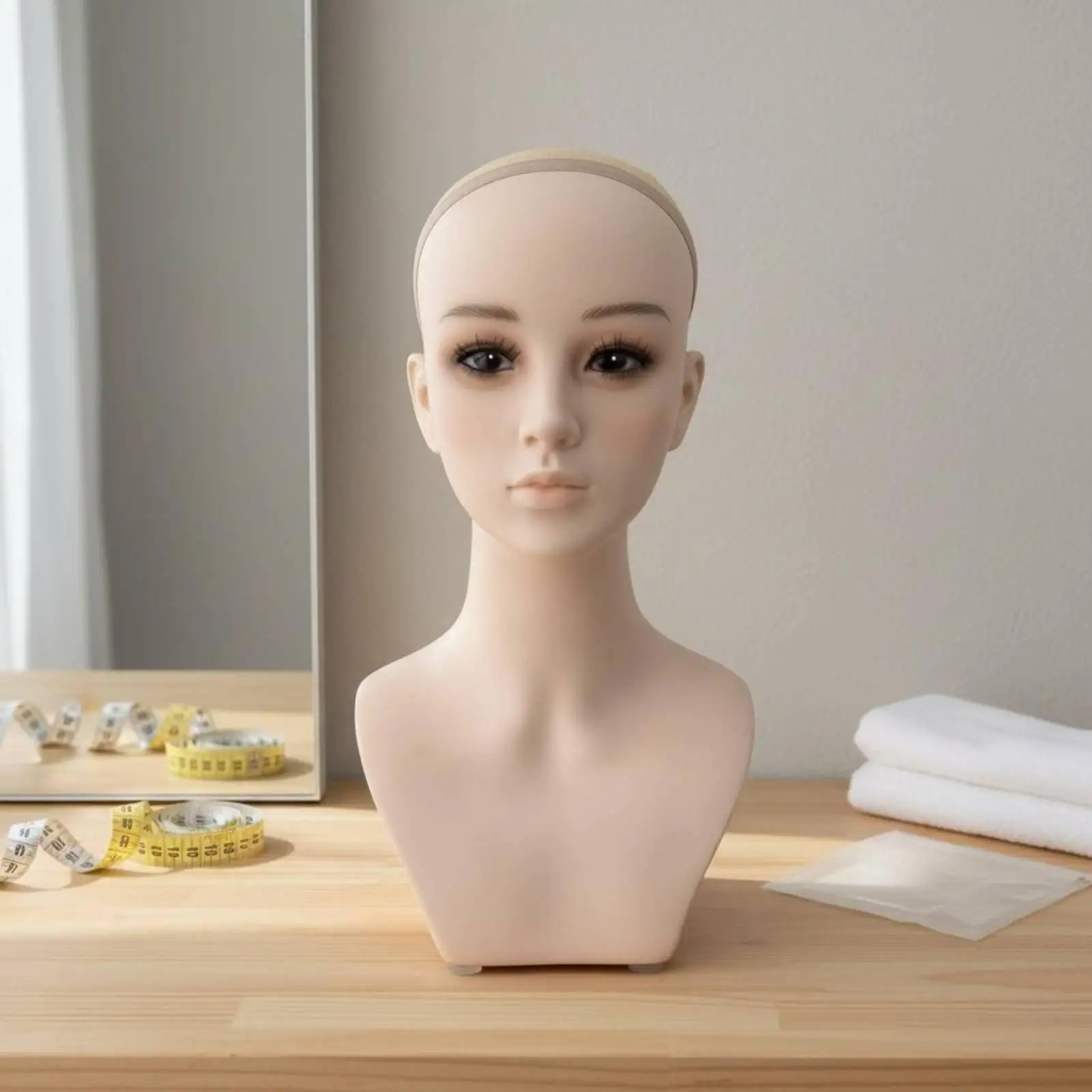 Hairpiece Display Head Long-Lasting PVC for Shop Window, Salon