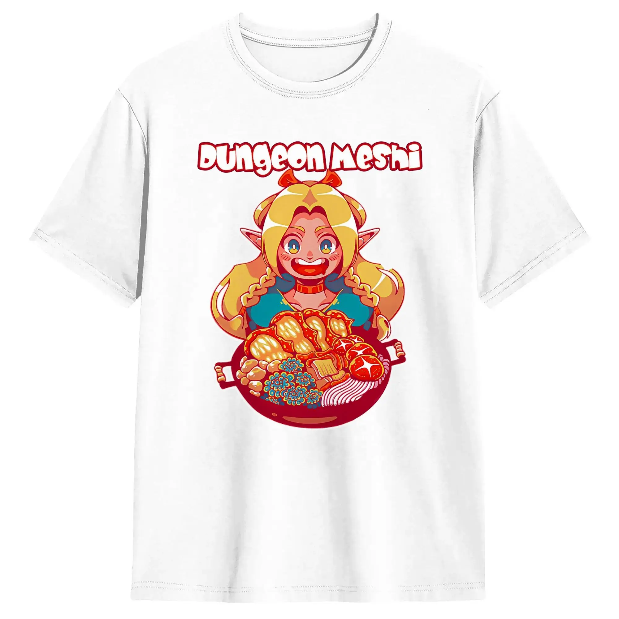 Delicious in Dungeon Itadakimasu T-Shirts O Neck 100% Cotton T Shirt Dungeon Meshi  Short Sleeve Tee Shirt Gift Clothes