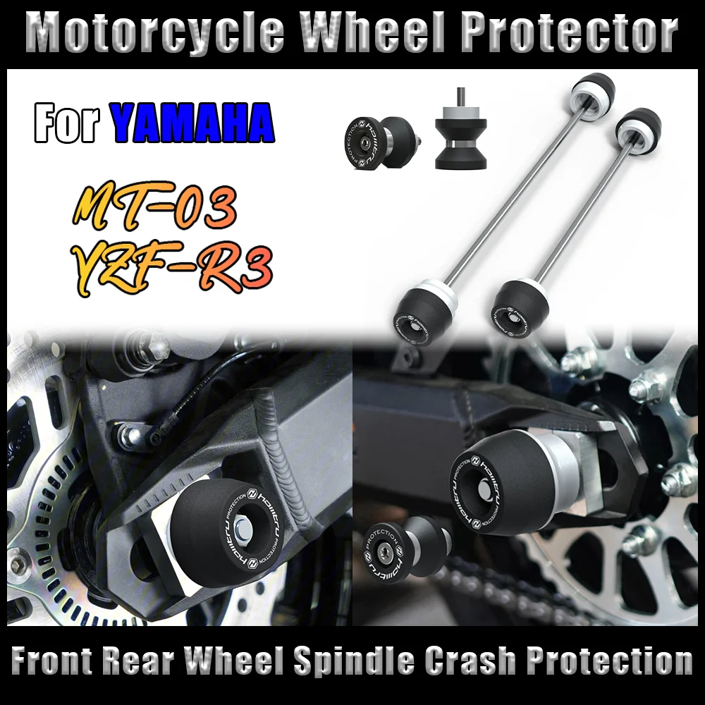 

Motorcycle sliders For YAMAHA YZF-R3 MT03 MT-03 Front Rear Axle Fork Crash Slider Front Rear wheel Spindle Crash Protection