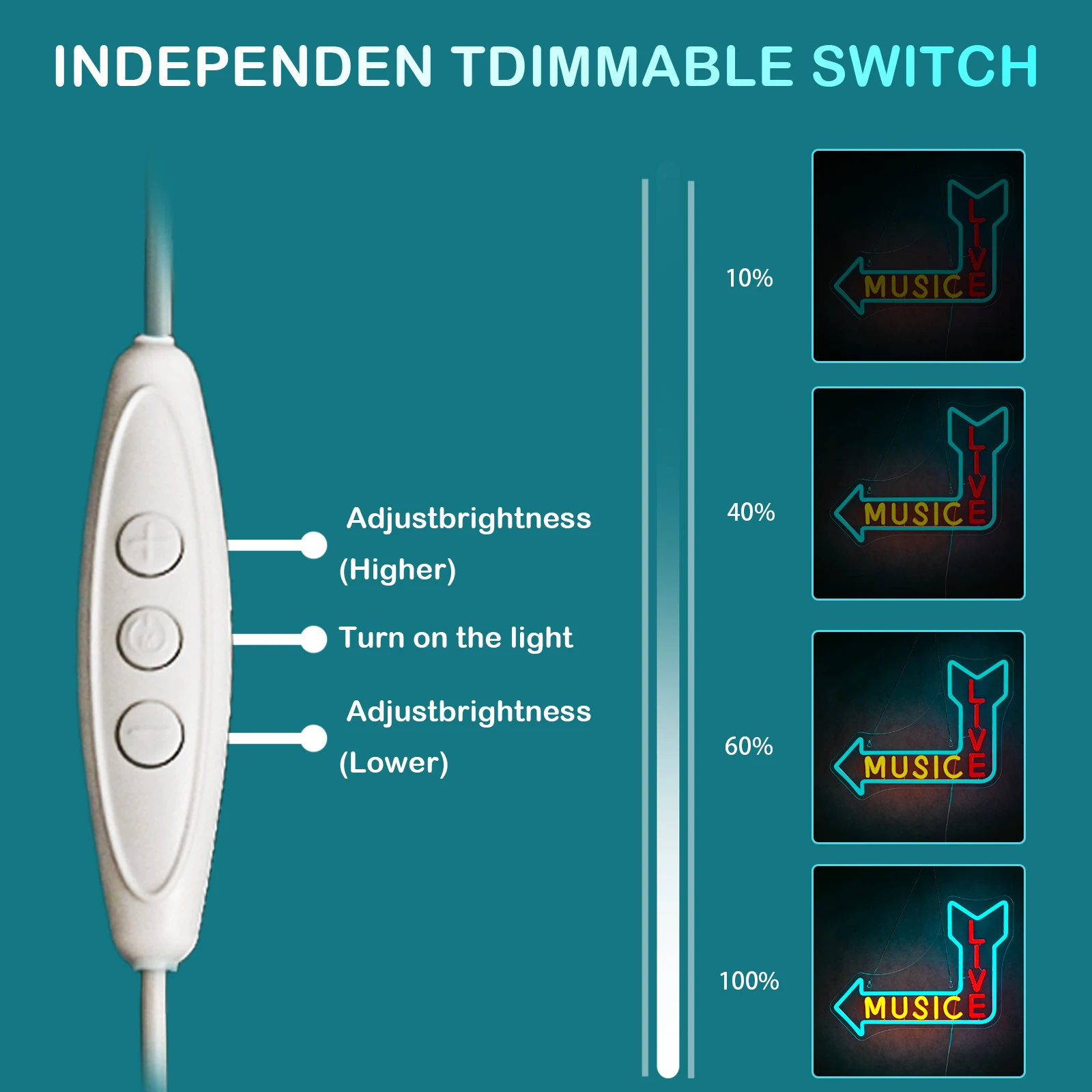 Live Music Neon Sign For Wall Decor Arrow Direction LED Lights Room Decoration For Music Bar Club Party KTV Dimmable USB Lamp