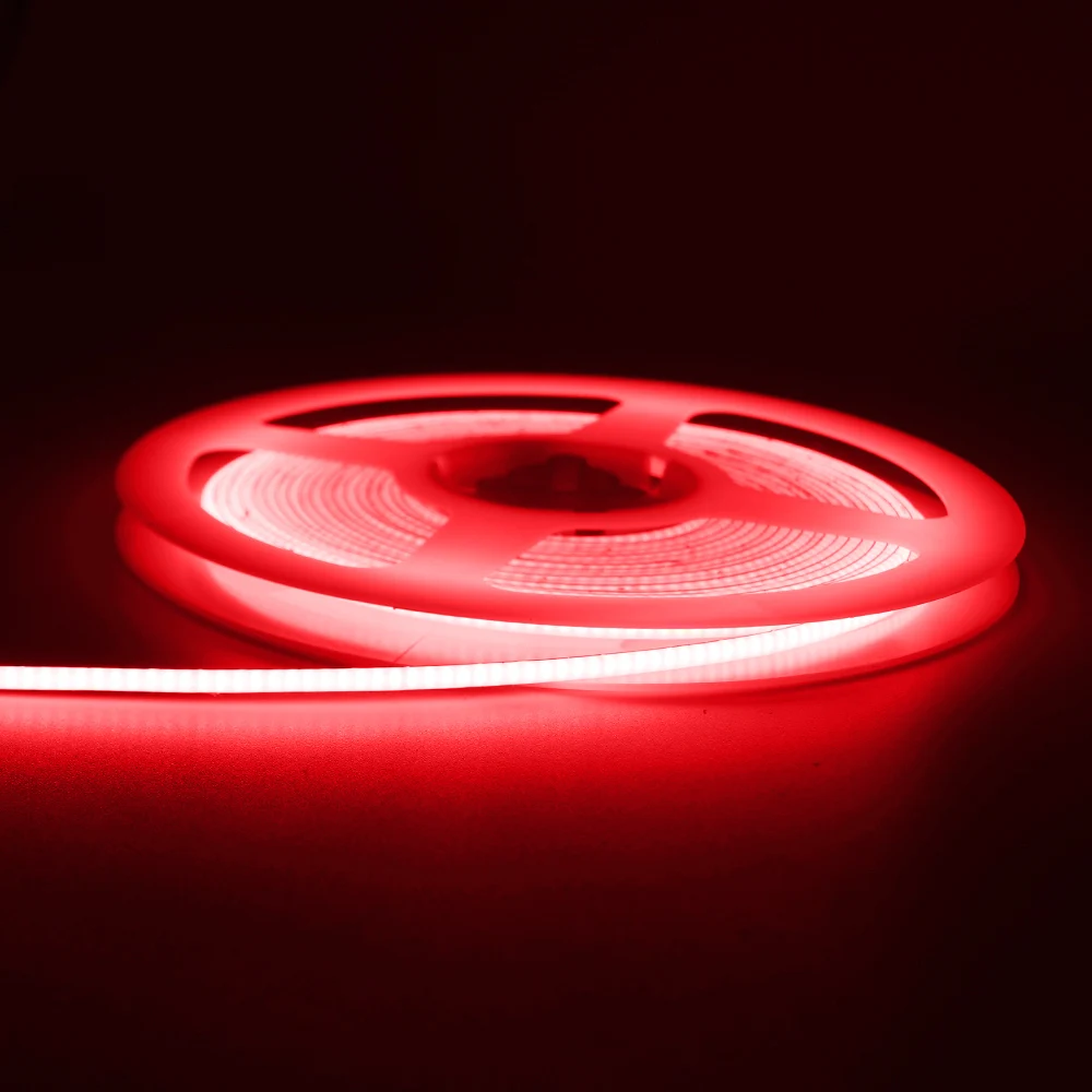 5V 3mm superdünnes COB-LED-Streifenlicht für Spielzeug, DIY-Dekoration, USB, batteriebetrieben, 480 LEDs/m, kühles Weiß, flexible Bandlichter, Rot