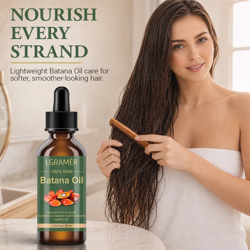 100% Raw Batana Hair Oil Deep Nourishing Care for Straight Curly Dry Frizzy Damaged Hair Strengthen Hair Roots Repair Split Ends