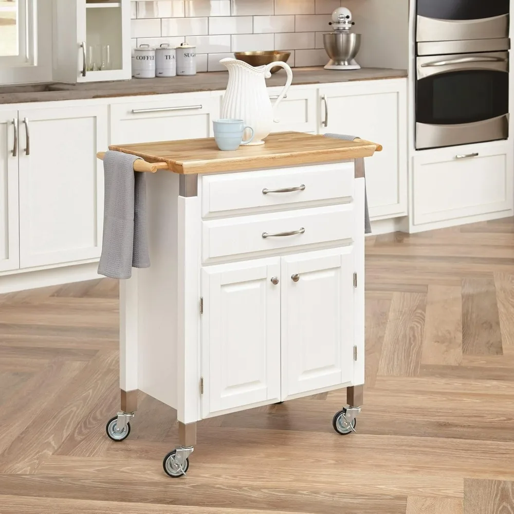 Kitchen Island Cart.Home Styles Dolly Madison White Prep & Serve Cart, Off White