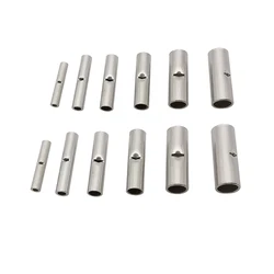 50/100Pcs Butt Wire Connector AWG 26-10 Copper Bare Tinned Crimp Terminal Sleeve Non-Insulated Ferrule Electrical Cable Crimping