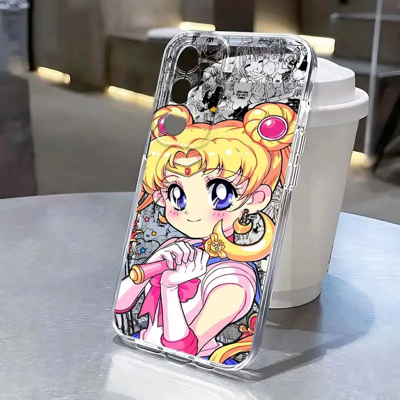 S-Sailor M-Maan Populaire Kunst Voor Samsung A56 A42 A36 A35 A34 A23 A16 A15 A05 A04 A03 Note 20 5G Doorschijnende Telefoon Case