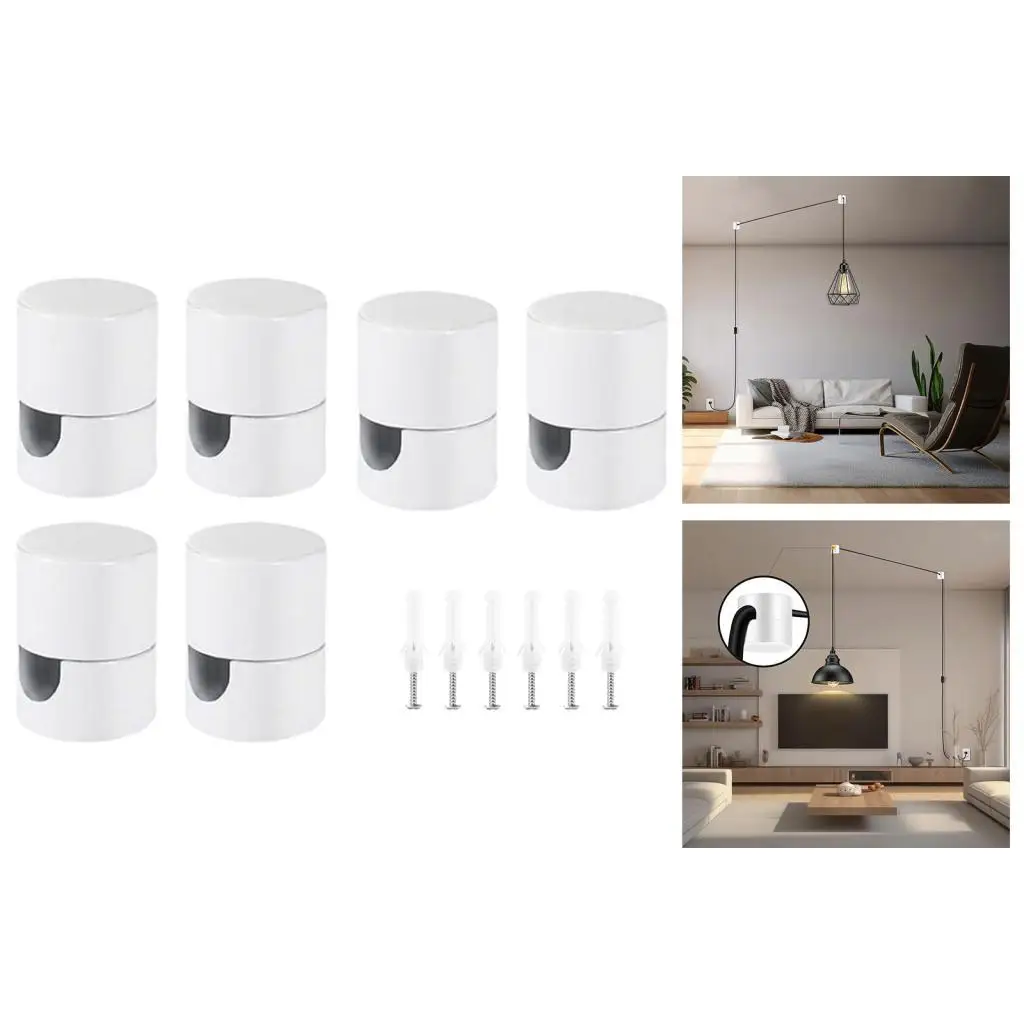Ceiling Light Cable Hooks Durable Aluminum Swag Hooks Hardware for Hanging Lamp Cord and Chandelier Organizer