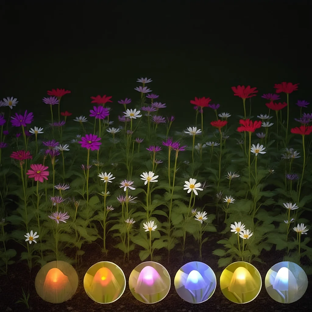 Intelligent LED Mushroom Night Light - Auto On/Off Energy-Saving Antique Decor with Flower Pattern