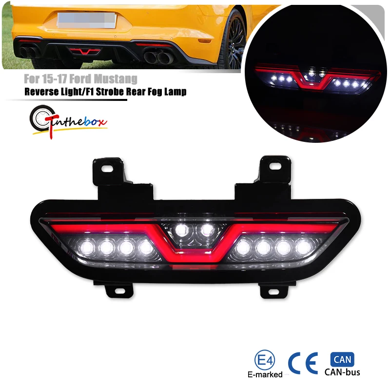 

1PCS Car LED Reflector Rear Fog Lamp Brake Light Backup Lamp Rear Bumper Light For Ford Mustang 2015 -2018